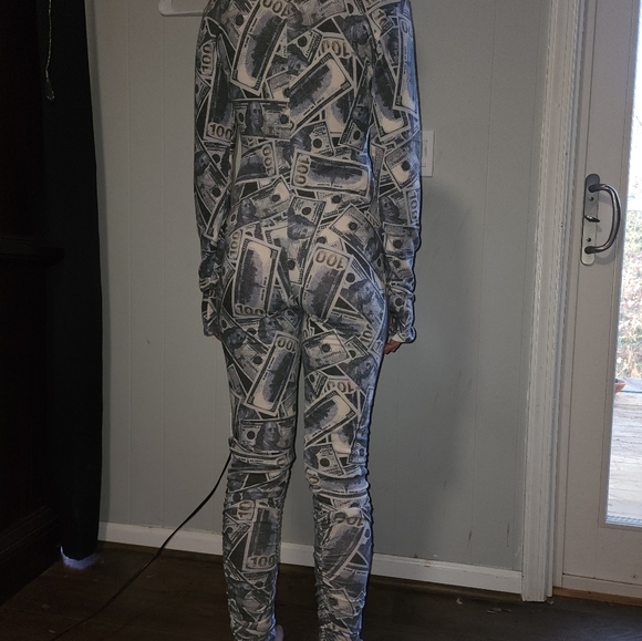 NWT Dolls Kill $100 Bill's Yall ! Sexy Make It Rain Jumpsuit . - Picture 4 of 9